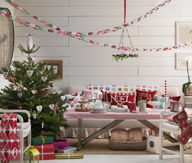 Multicolored Paper Chain hanging as Decoration