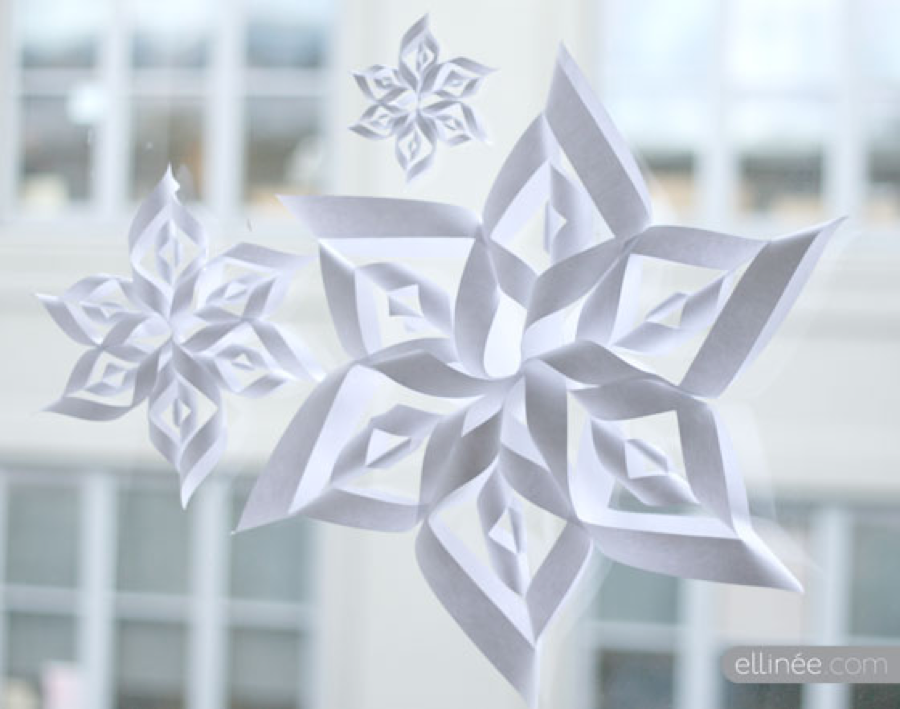 Paper Snowflakes Hanging As Mobile